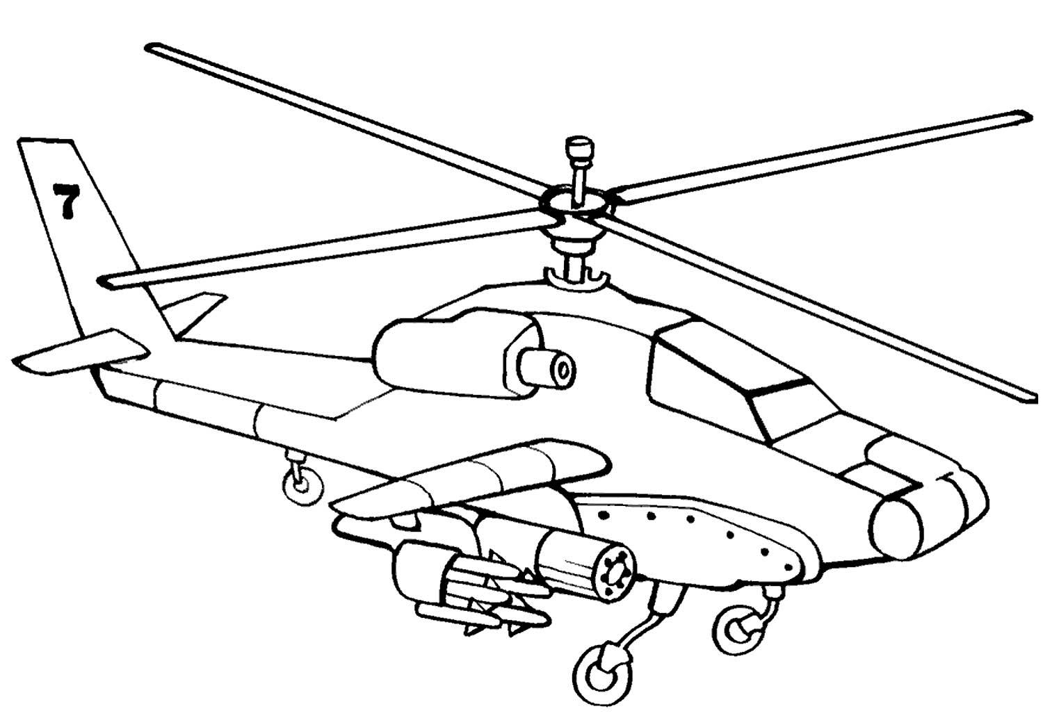 Раскраски Военные вертолеты