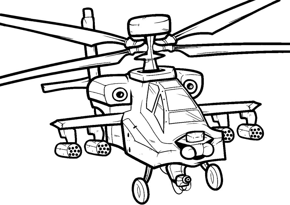Раскраски Военные вертолеты
