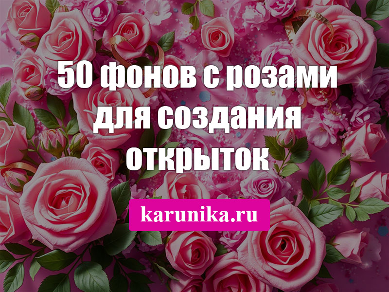 50 фонов с розами для создания открыток