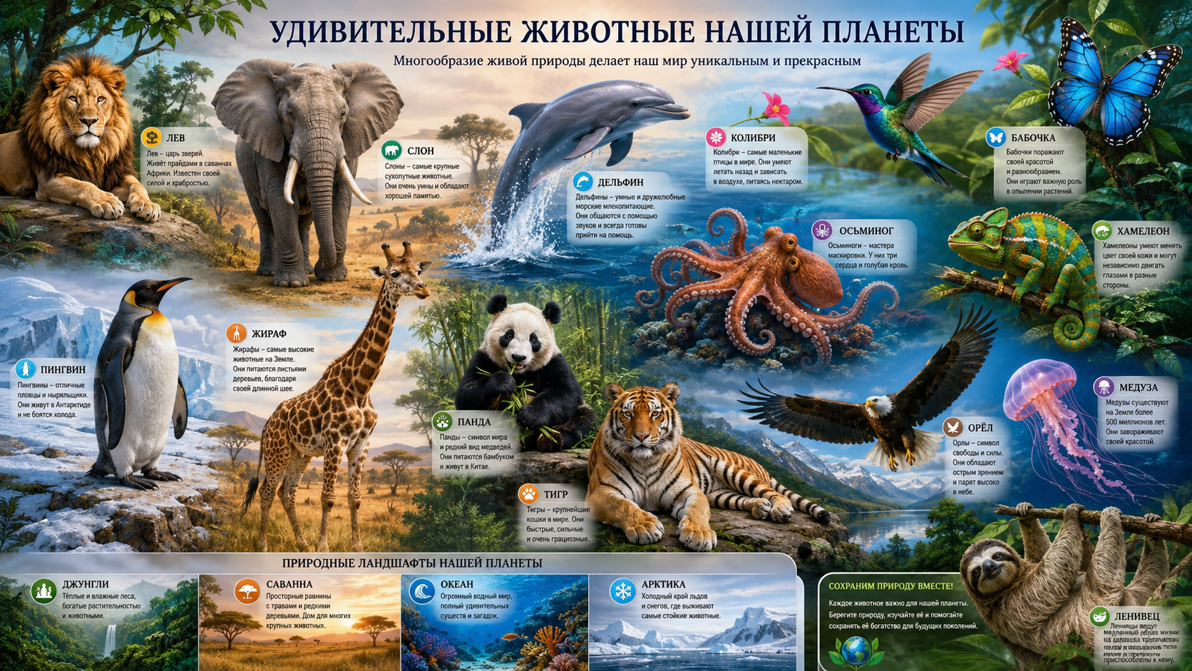 500 интересных фактов о животных
