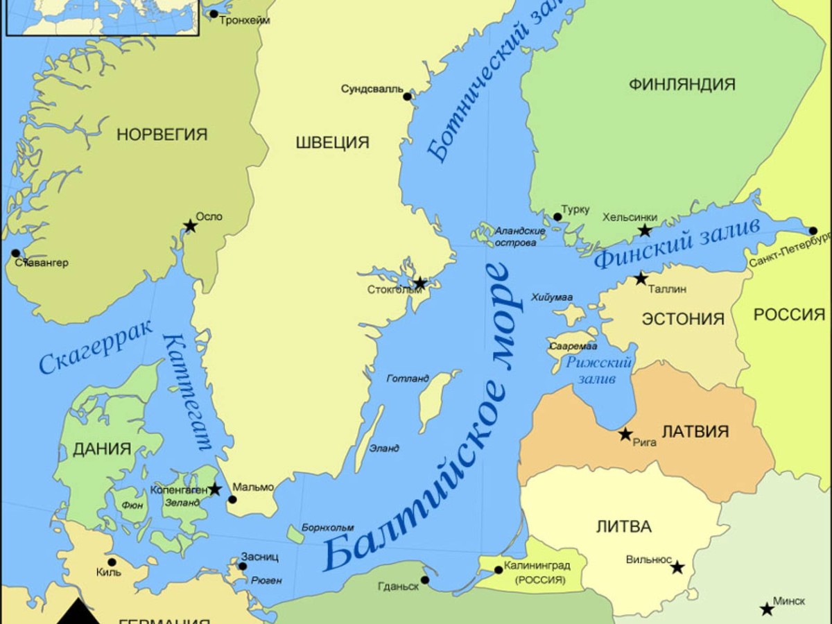 Балтийское море остров Рюген карта
