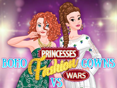 Princesses Fashion Wars Boho vs Gowns играть онлайн