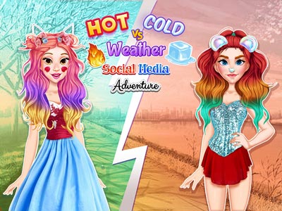 Hot vs Cold Weather Social Media Adventure играть онлайн