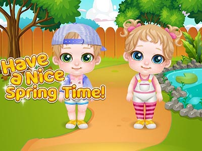 Cute Twin Spring Time играть онлайн