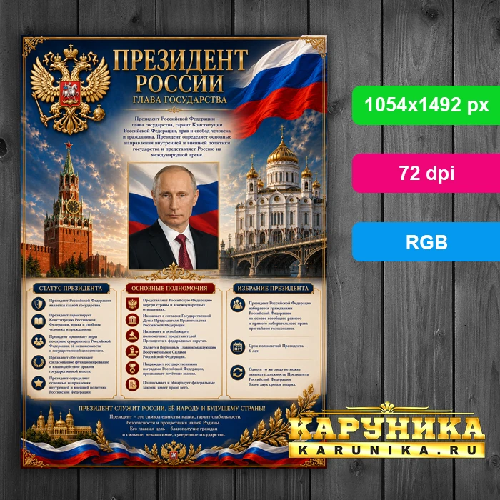 Подарок патриоту - роскошный плакат о Президенте России