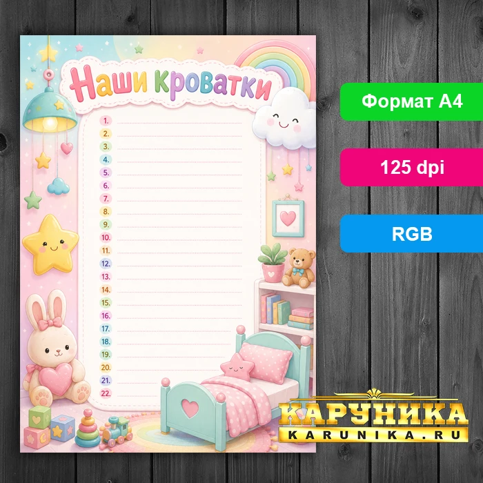 Плакат «Наши кроватки» для детского сада - уют и порядок
