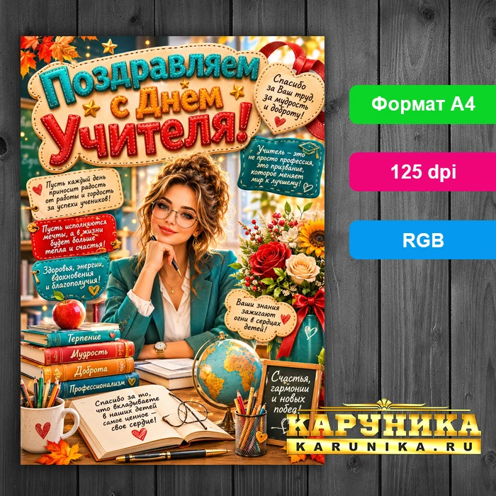 Открытка ко Дню учителя - выразите благодарность красиво!
