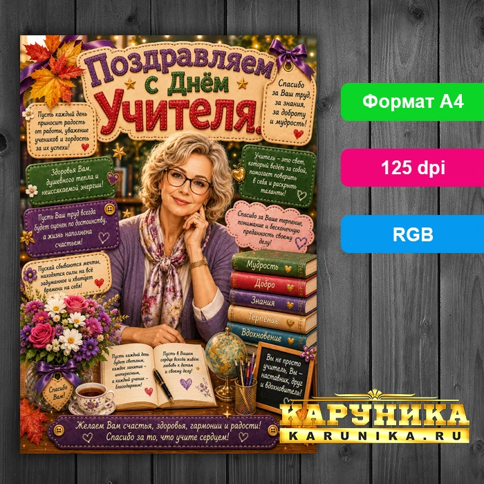 Поздравительная открытка для любимого педагога