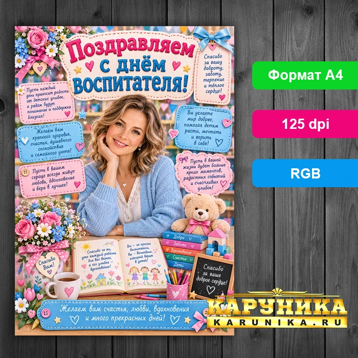 Открытка ко Дню воспитателя - скачайте и поздравьте!
