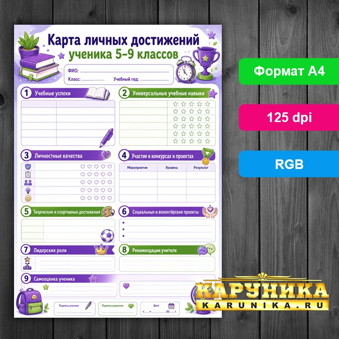 Отслеживайте прогресс школьника с картой достижений