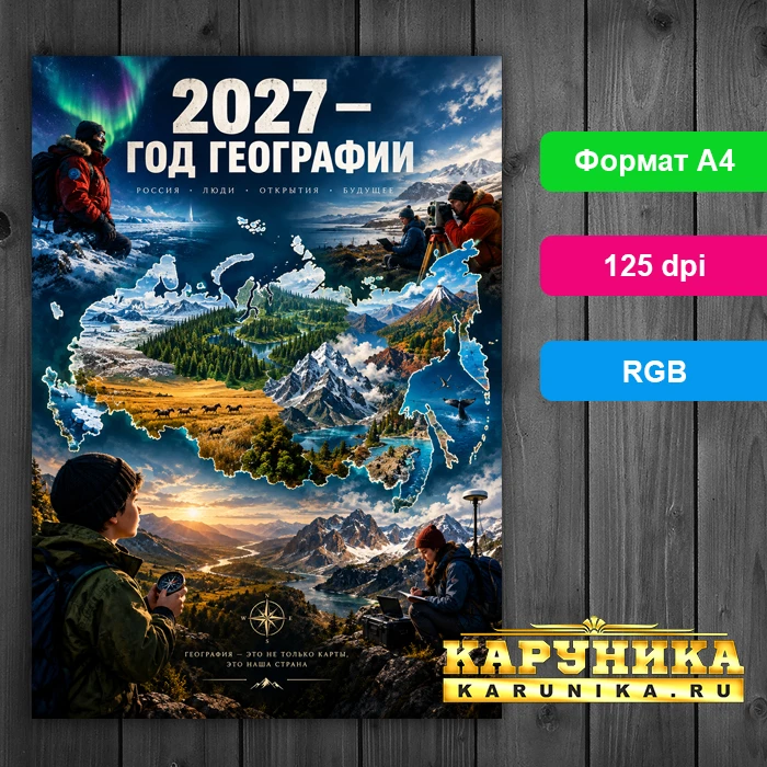 Плакат 2027 Год Географии - вдохновение для исследователей