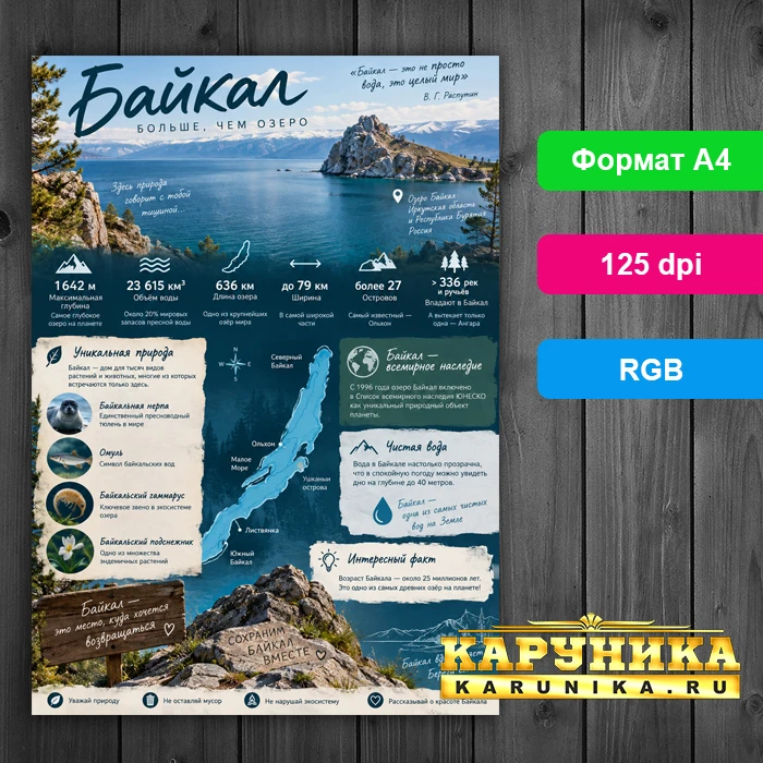 Байкал в цифрах и фактах - уникальная инфографика