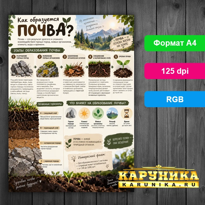Инфографика: Как образуется почва - наглядный урок экологии