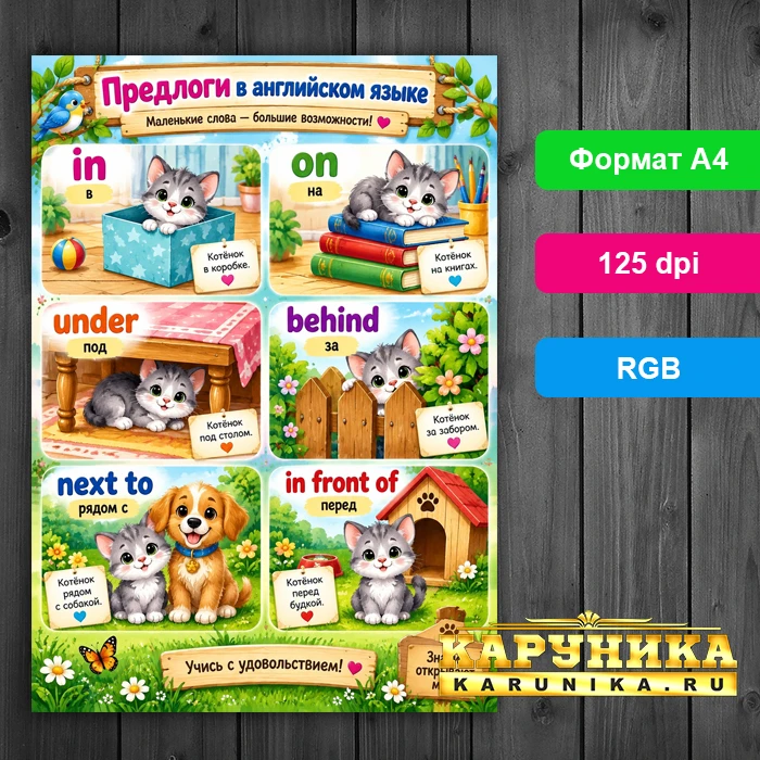 Учите английские предлоги с милыми котиками - ярко и просто!