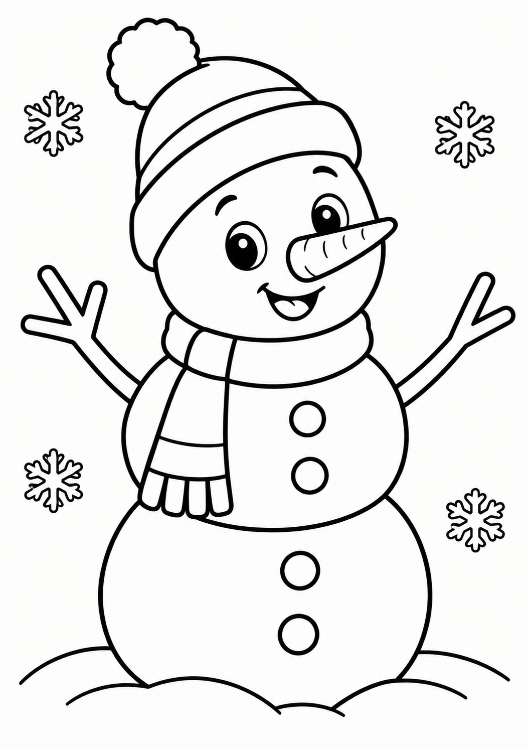 Раскраска Снеговик