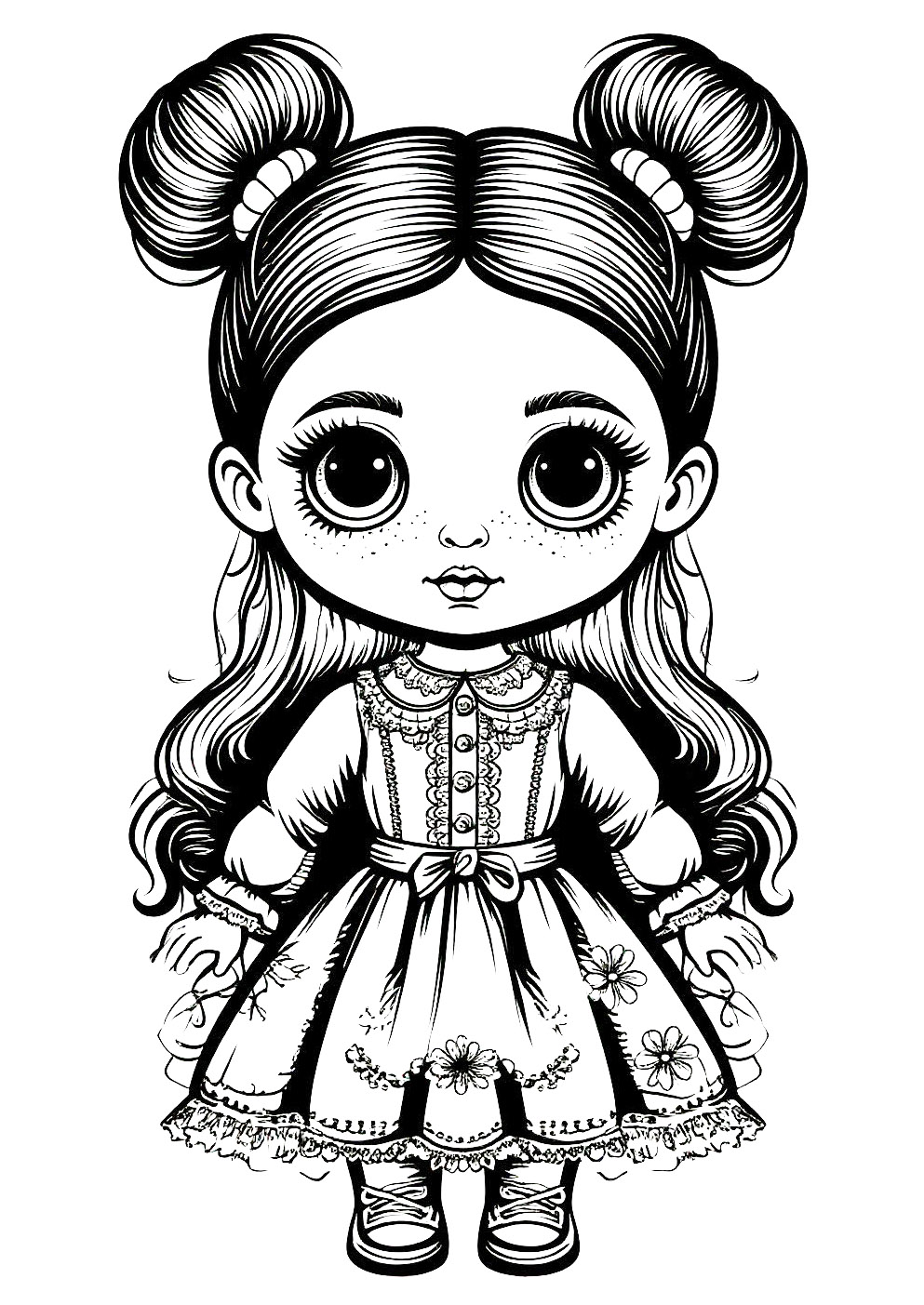 Раскраска Кукла Раскраска Кукла