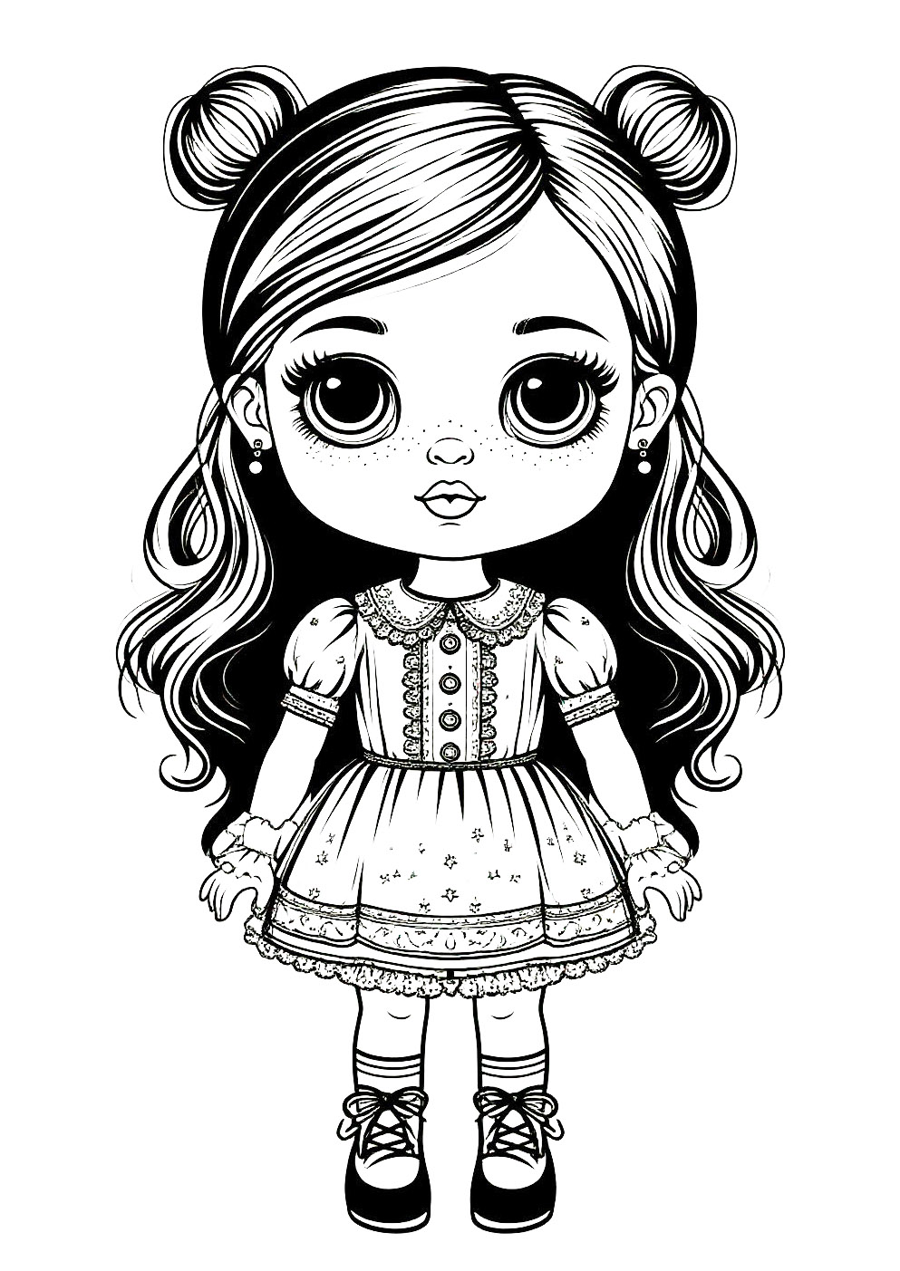 Раскраска Кукла Раскраска Кукла