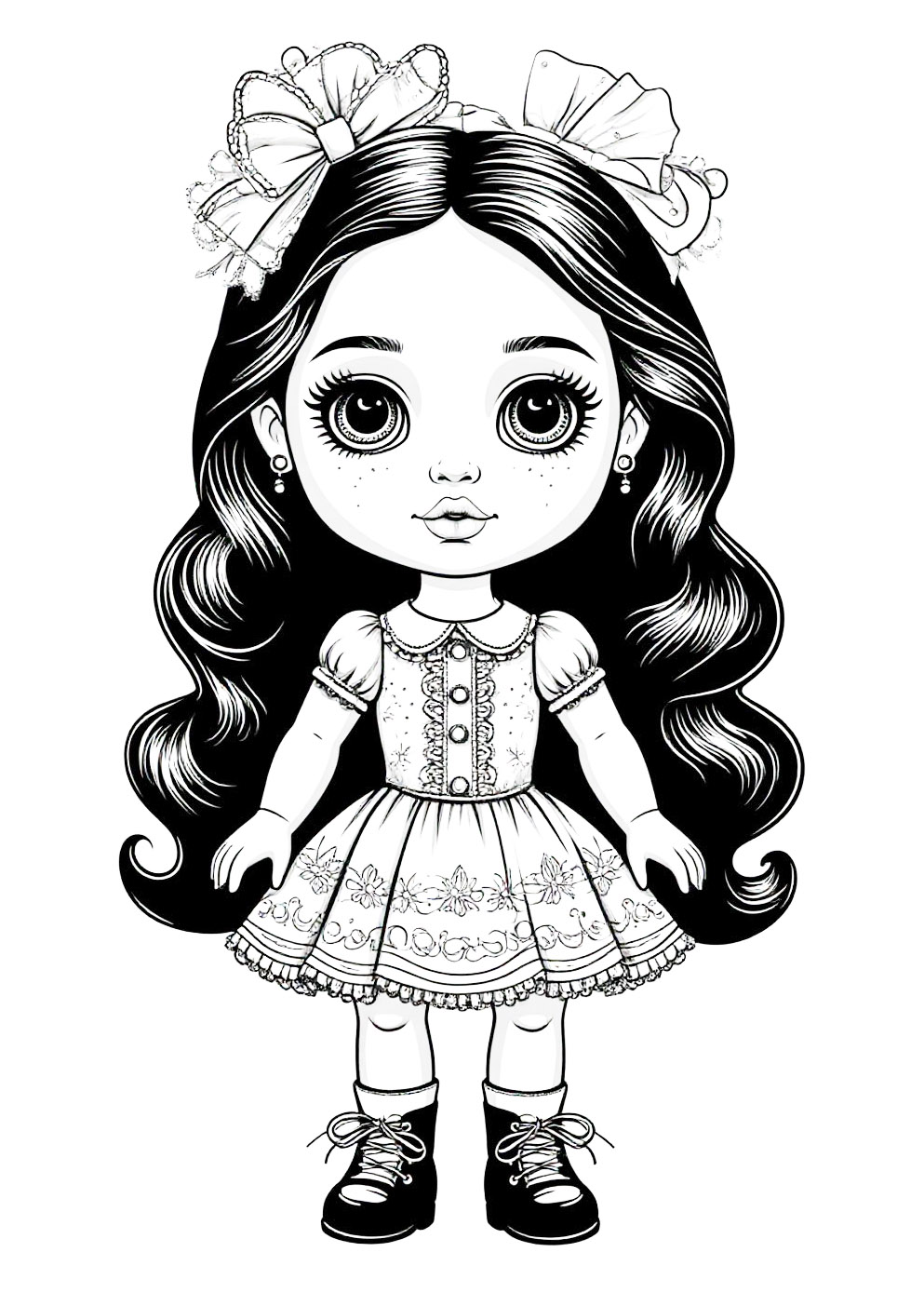 Раскраска Кукла Раскраска Кукла